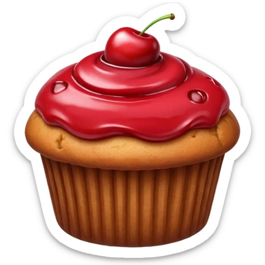 burgundy muffin cherry on top sticker