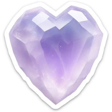 Pastel white fluorite crystal heart sticker
