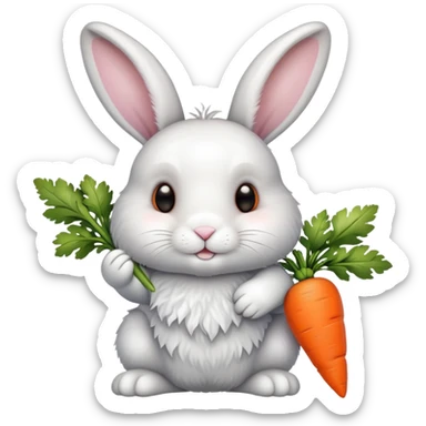 bunny holding carrot sticker