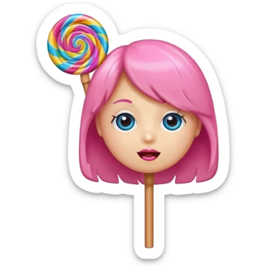 cute lollipop with eyes and mouth hair and personality sticker