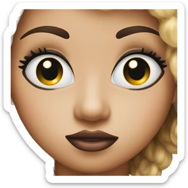Kiss face emoji with lashes sticker