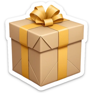A neatly wrapped package with a ribbon partially tied, indicating something is coming soon. The design is clean, minimal, and modern, in a flat illustration style, ideal for an empty state UI. sticker