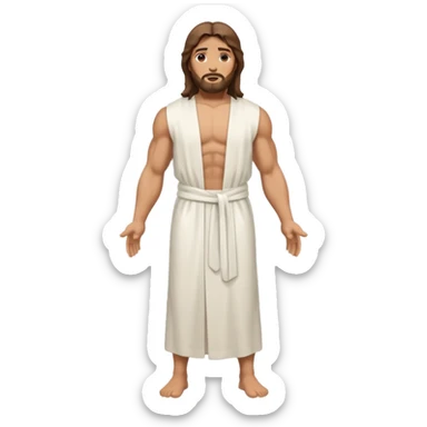 fullbody jesus christ jacked, sleeveless sticker