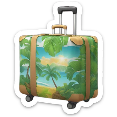 hawaian t-shirt in luggage sticker