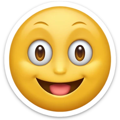 Round yellow emoji with two awesome eyes and awesome mouth sticker
