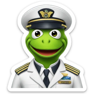 kermit as airline pilot sticker