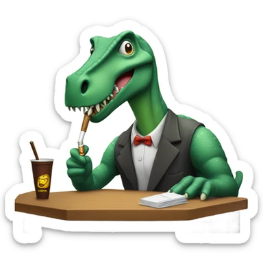 Dinosaurio fumando  sticker