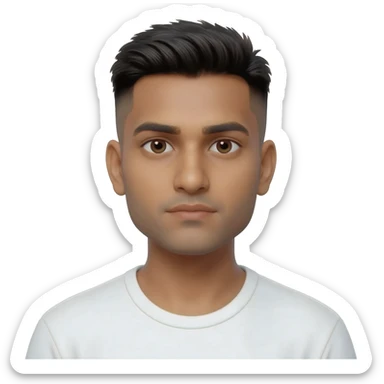 Indian man at 25 years old fade hair cut  sticker