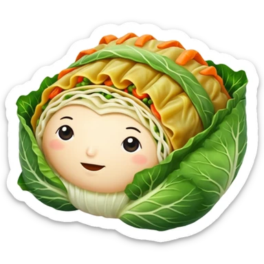 Very simple singular cabbage roll no meat sticker