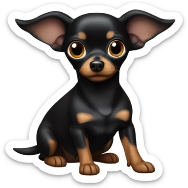 Black chihuahua wiener dog   sticker