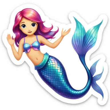 Fish with a mermaid tail sticker