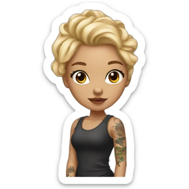 Tattoo artist blonde sticker