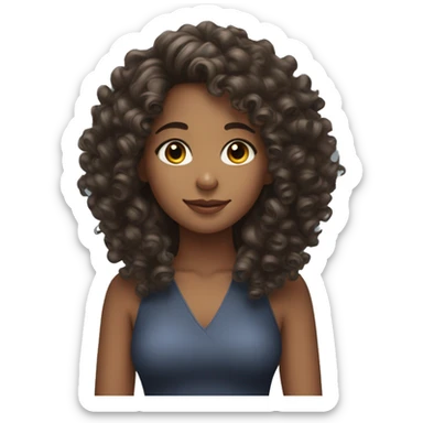 Beautiful girl with curly hair sticker