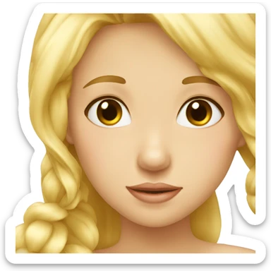 blonde girl rosy cheeks sticker