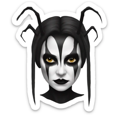 Black Metal Woman with Corpse Paint sticker