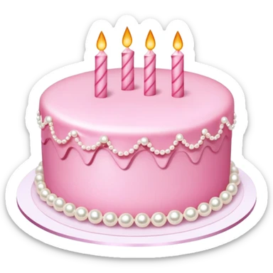 pink cake decorated with pearls sticker