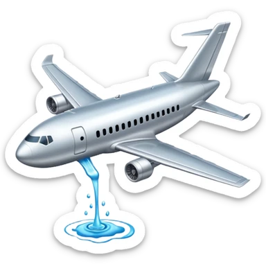 Fuel being put into airplane wing tank sticker