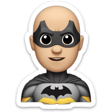 Batman with a bald head sticker