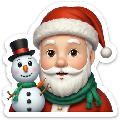 Santa and snowman sticker