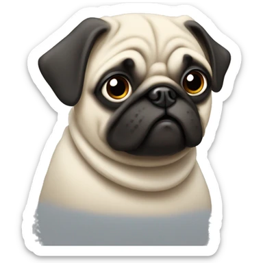 Pug in sweather sticker