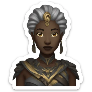 black earth genasi woman sticker
