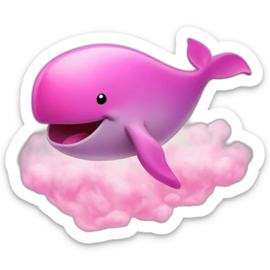 pinkish whale smoke from head sticker