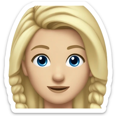 Blonde gym teacher with blue eyes, with high ponytail sticker