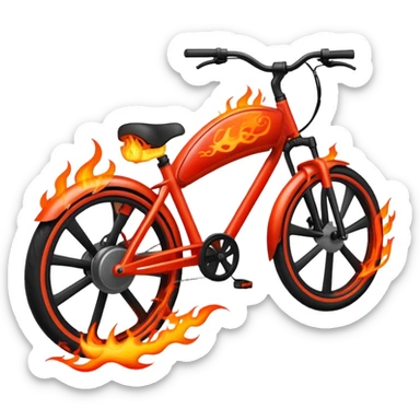 E bike with fire on it sticker