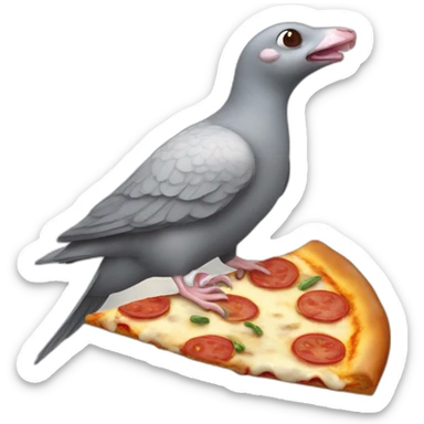 rat pigeon eating pizza sticker