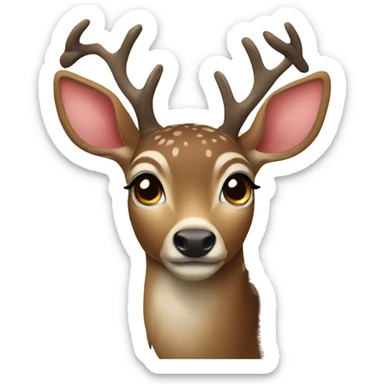 deer with heart shaped eyes sticker