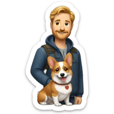 dutch man with corgi sticker