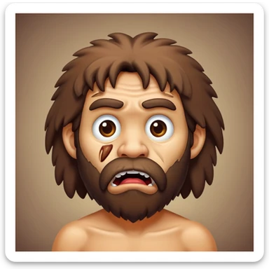 stupid retarded caveman with saliva falling from his mouth and wobbly eyes sticker
