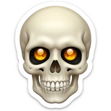 Nervous skull sticker