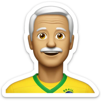 a old guy with a brazil shirt sticker