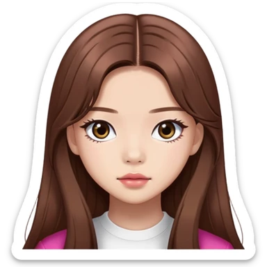 Jennie from BLACKPINK with long brown hair sticker
