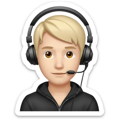 streamer with gaming head set sticker