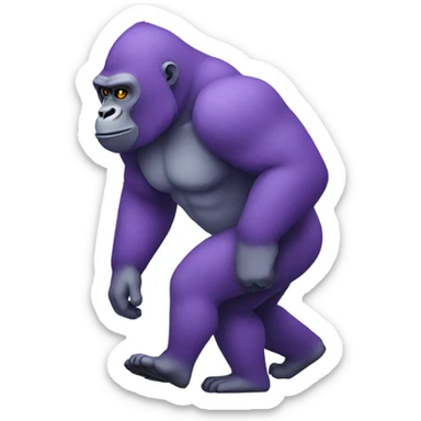 Purple gorilla walking  sticker