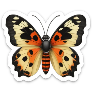 Coccinelle sur papillon sticker