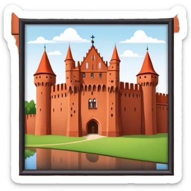 Malbork Castle Landmark Emoji – Featuring the red-brick fortress with its Gothic walls. sticker