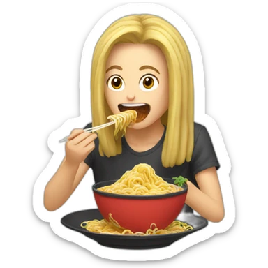 eating ramen sticker