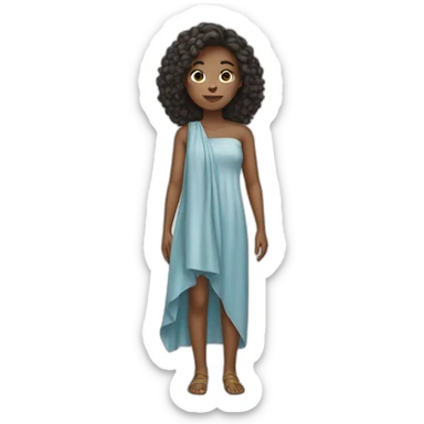 Girl wearing cloth sticker