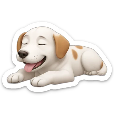 happy dog dreaming sticker