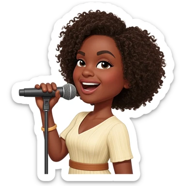 Gonemili Grace chante avec un micro en main sticker