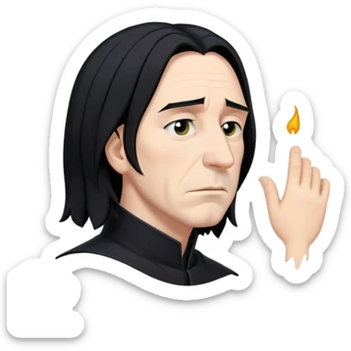 upset Snape side profile with tear and black hair sticker