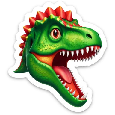 festive t-rex face sticker