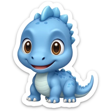baby blue dinosaur cartoon sticker