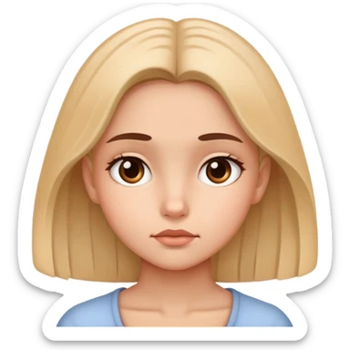 girl with a thoughtful expression on her face sticker