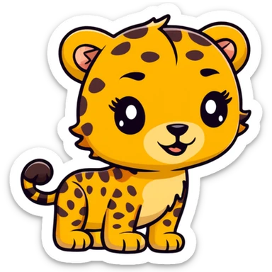 cute cheetah with big lashes sticker