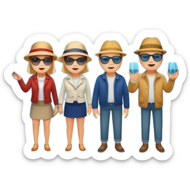 des gens qui sont dans un tunnel en verre et on voit des poissons et requins à travers les parois sticker