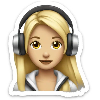 blondie in headphones  sticker